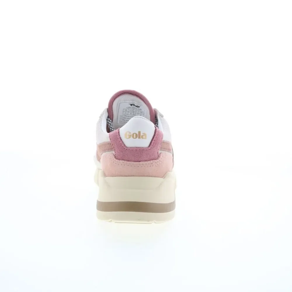 Gola Women's White and Pink Suede-Trim Sneakers - Picture 4 of 11